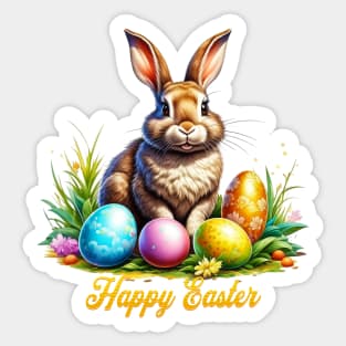 Baroque Easter Bunny Sticker